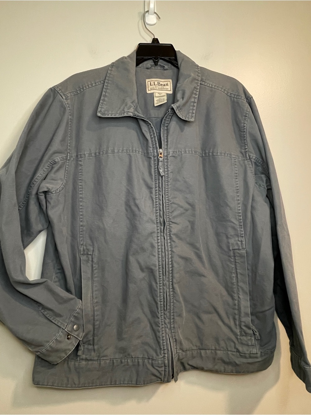 L.L. Bean Workwear Jacket XLT Mens 00s Grey Cotton Canvas Lined Heritage RARE